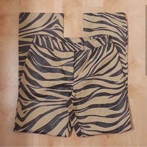 Oscar de la Renta Vintage Brown Zebra Print Pants